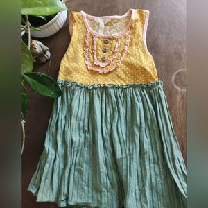 Matilda Jane Yellow Polka Dot & Sage Green Tiered Tank
